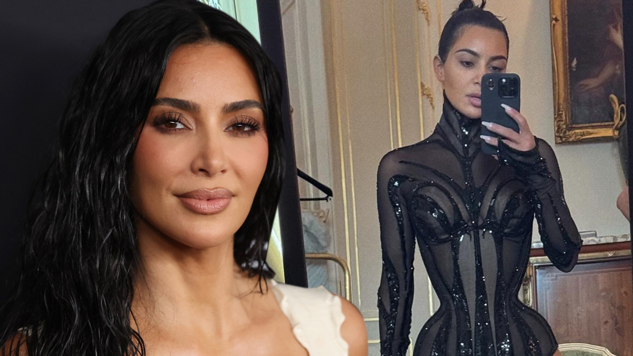 Kim Kardashian Rocks Black Corset Bodysuit, See the Hot Pic