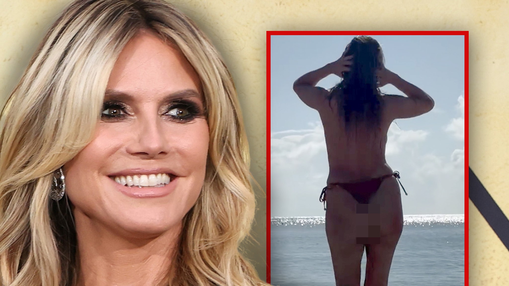 Heidi Klum Goes Topless at Beach, on Video
