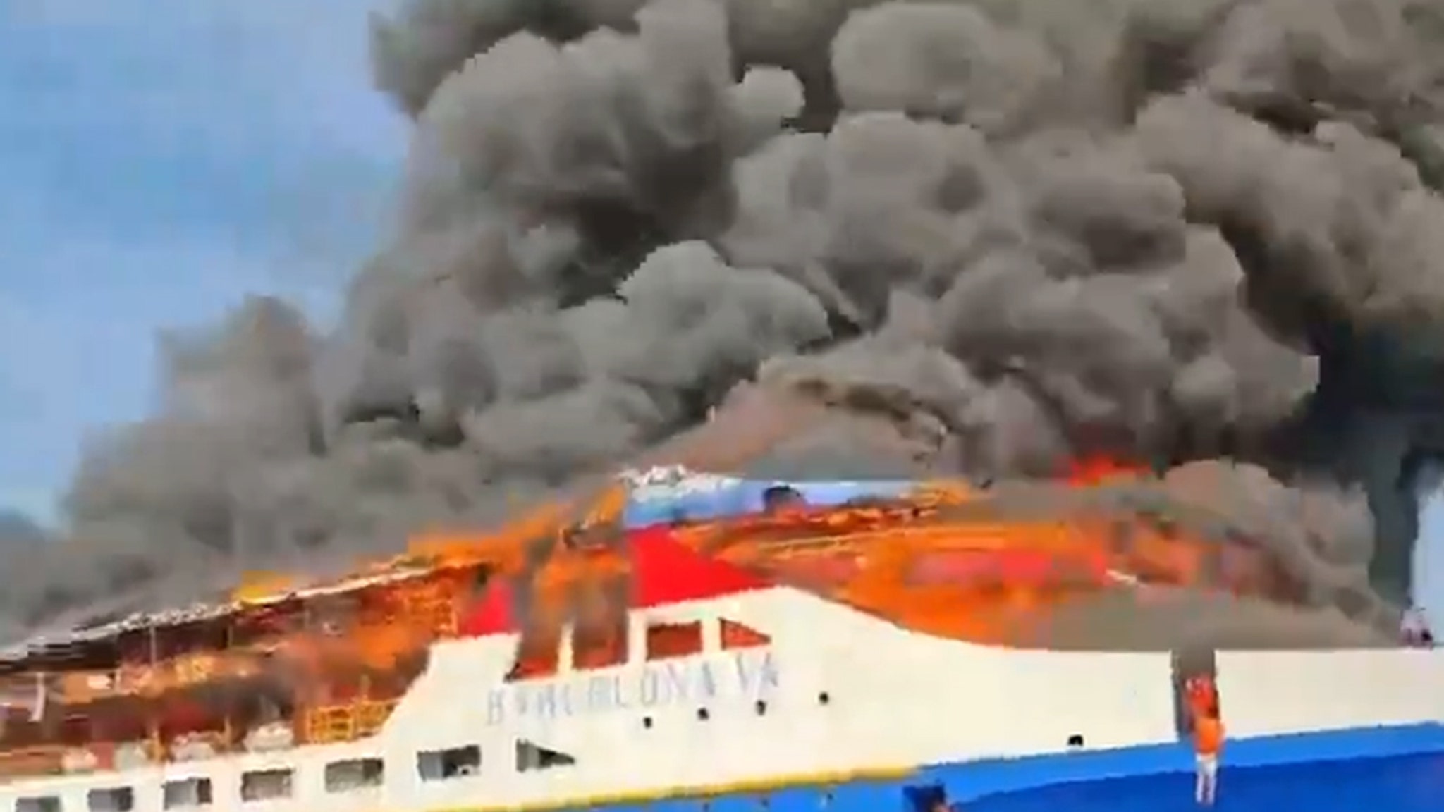 Ferry Engulfed in Flames With 280 Onboard, Passengers Leap Into Ocean