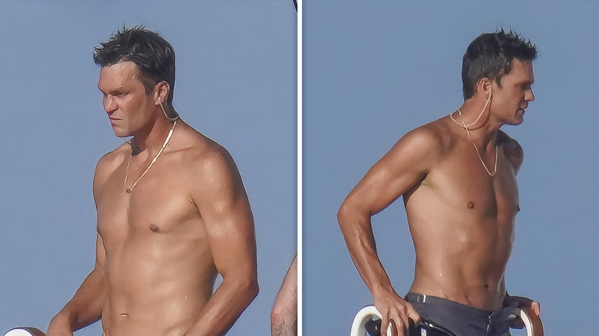 Tom Brady Flaunts Shirtless Body On Yacht Sans Sofia Vergara