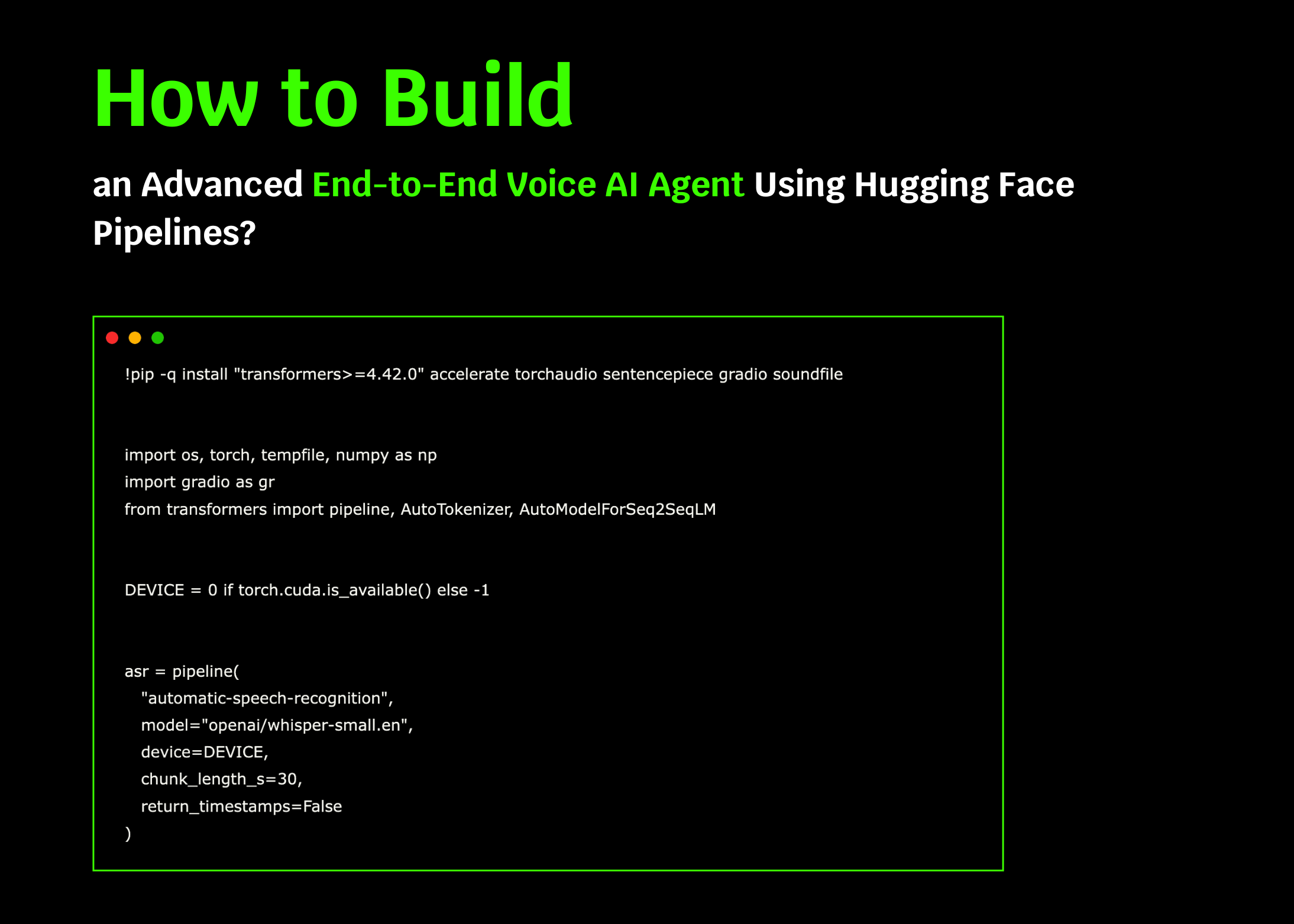 How to Build an Advanced End-to-End Voice AI Agent Using Hugging Face Pipelines?